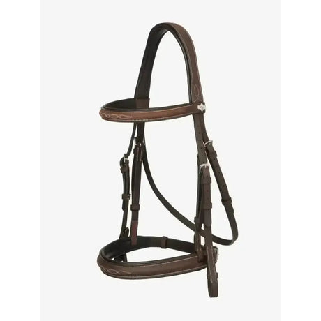 LeMieux Stitched Hunter Bridle with Laced Reins Havana/Silver Havana/Silver Pony Bridles