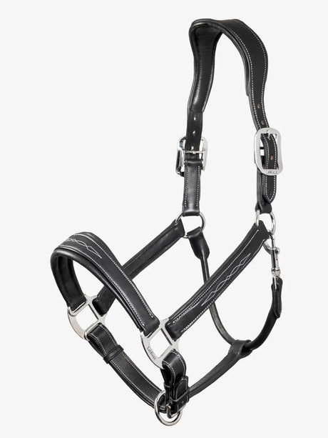 LeMieux Stitched Leather Headcollar Black Cob Black Leather Headcollars