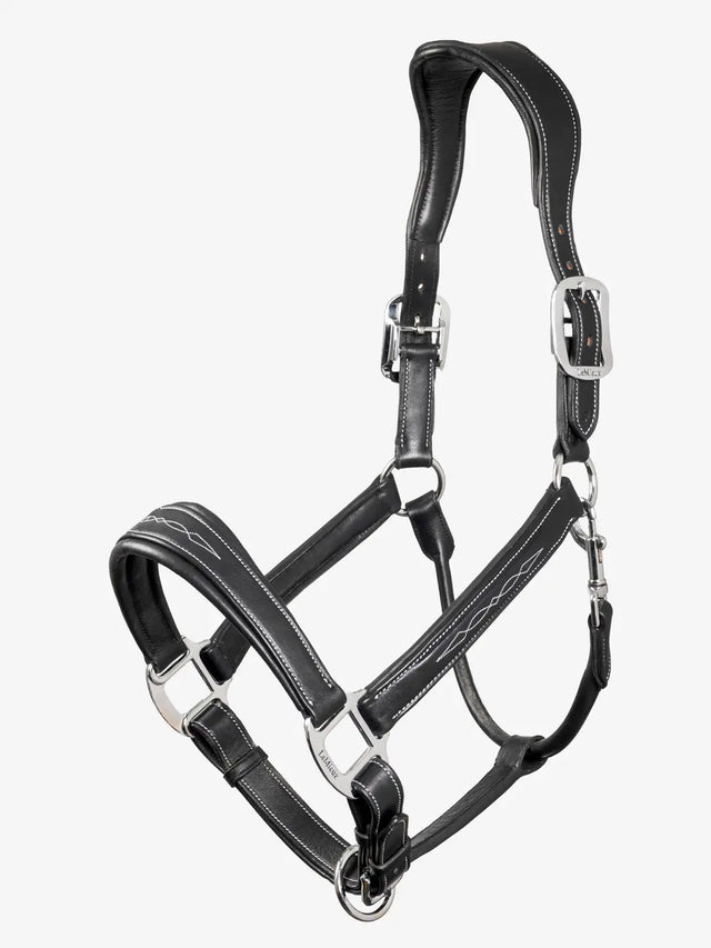 LeMieux Stitched Leather Headcollar Black Cob Black Leather Headcollars