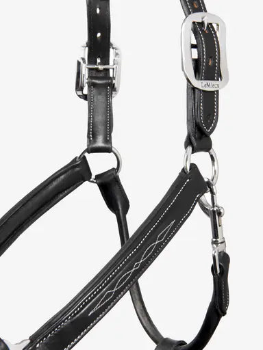 LeMieux Stitched Leather Headcollar Black Cob Black Leather Headcollars