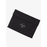 Black lemieux branded pouch with subtle white logo for lemieux stretch snood versatile neck covering storage