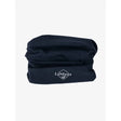 Navy blue lemieux stretch snood with white embroidered logo soft versatile neck covering for outdoor use