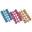 Three sets of plastic bead caps in blue pink and gold for lemieux stud plugz stud hole filler plugz stud hole use