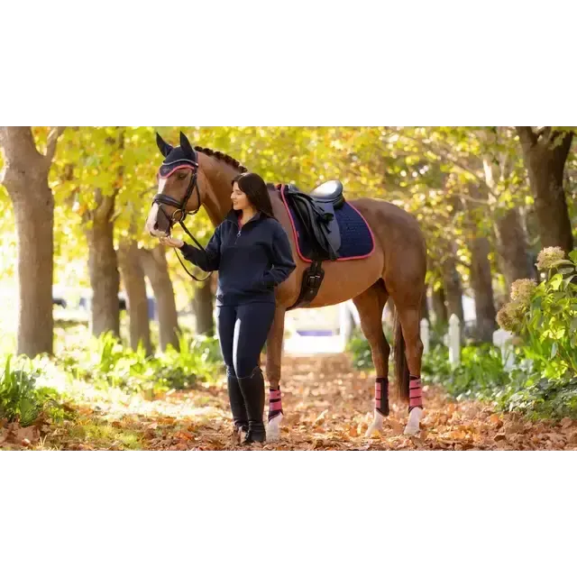 Lemieux Suede Dressage Square Navy/Cranberry Navy/Cranberry Small/Medium Dressage Saddle Pads