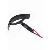 Black plastic lemieux sweat scraper with textured grip and red strap in sweat scraper black design