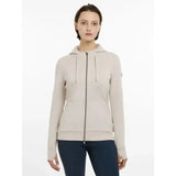 Beige lemieux tabi tech zip hoodie stone with subtle textured fabric and matching drawstrings for casual wear