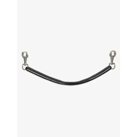 Black leather lemieux tail strap with silver clasps perfect as a pliable fillet strap for arika rug use