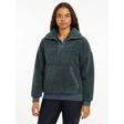 Teal Lemieux Tara Teddy Fleece pullover jacket with high collar and front pocket