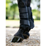 Black and gray lemieux technical brushing boot with adjustable straps for horse leg protection in technical boot black style
