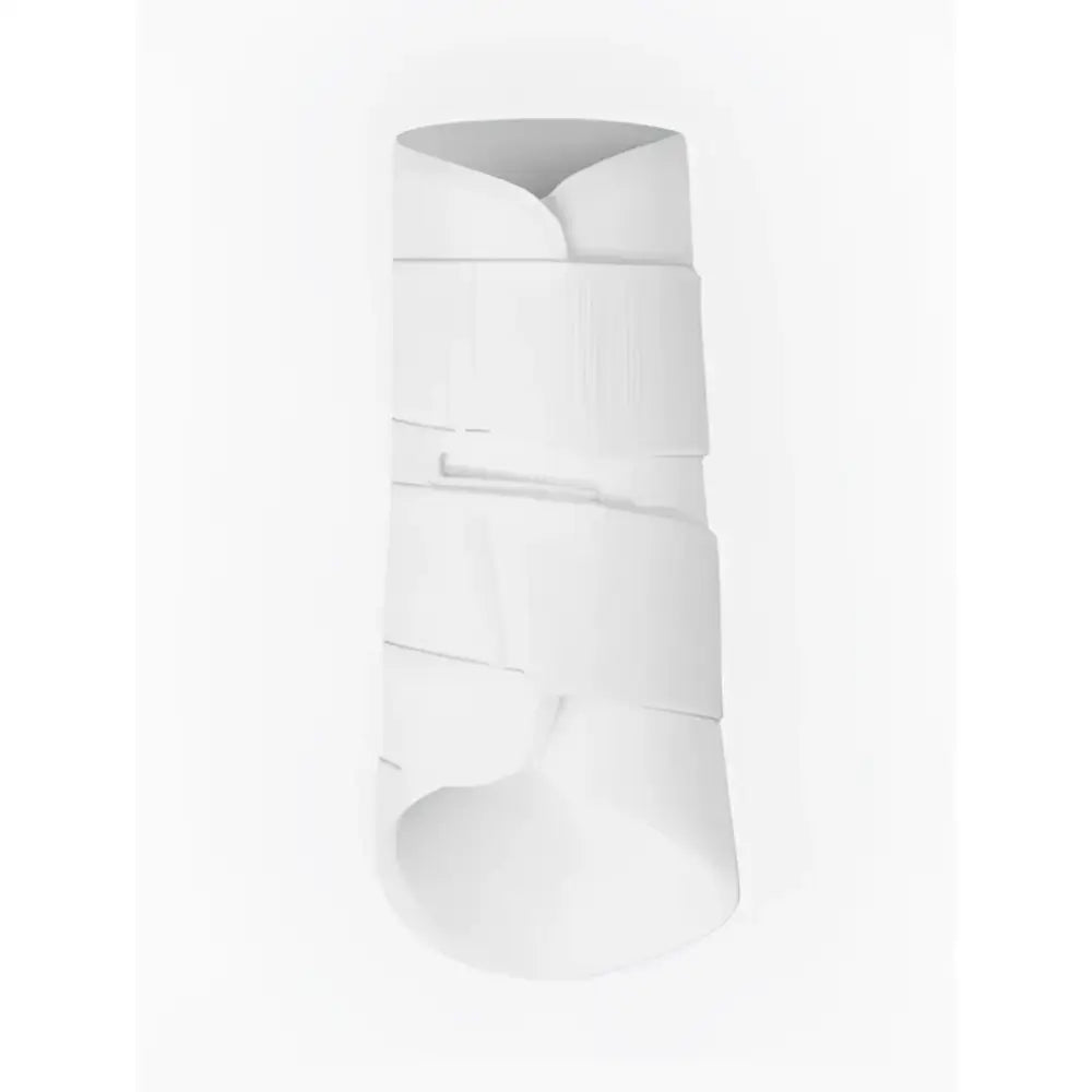 White lemieux technical brushing boot with multi straps and sleek functional design for horse protection
