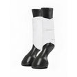 White lemieux technical brushing boot with black rubberized ends and adjustable straps for horse leg protection