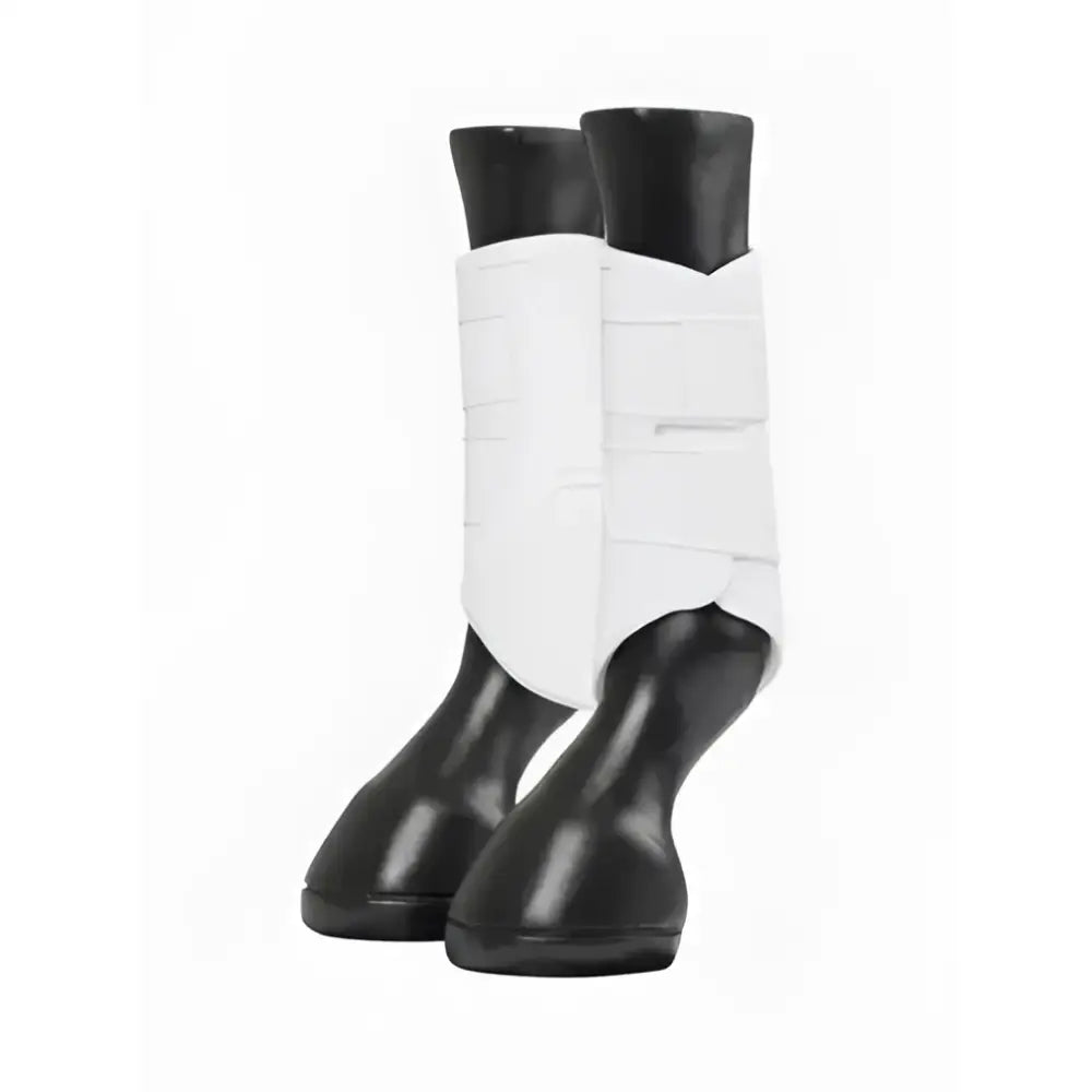 White lemieux technical brushing boot with black rubberized ends and adjustable straps for horse leg protection