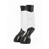 White lemieux technical brushing boot with black rubberized ends and adjustable straps for horse leg protection