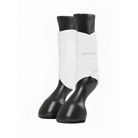 White lemieux technical brushing boot with black rubberized ends and adjustable straps for horse leg protection
