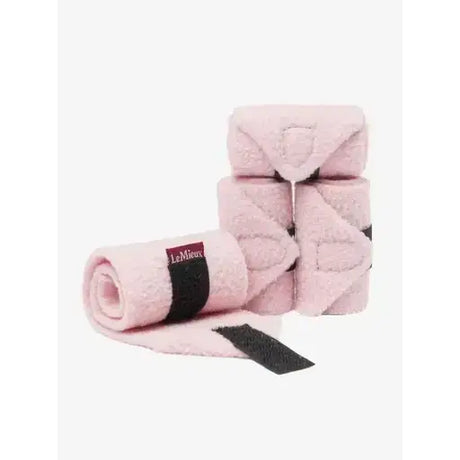 Pink plush lemieux toy pony bandages blossom with black velcro straps and small embroidered logo