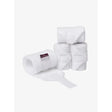 Neatly stacked lemieux toy pony fleece polo bandages white made from soft absorbent fabric with subtle texture