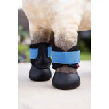 Black dog booties lemieux toy pony boots pacific with bright blue velcro straps for durable pony protection