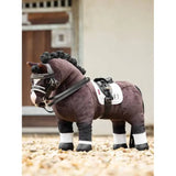 Plush Lemieux Toy Pony in white dressage pad with saddle and bridle for playtime fun