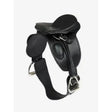 Black leather lemieux toy pony dressage saddle with silver metal hardware perfect for pony dressage saddle black use