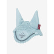 Light blue Lemieux Toy Pony Fly Hood Glacier with crochet detailing and brand tag