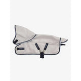 Light gray mesh lemieux toy pony fly rug with black trim and adjustable straps in fly rug navy style
