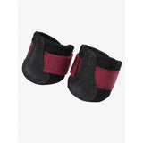 Black and maroon lemieux toy pony grafter boots ember with padded adjustable straps for secure pony hoof protection