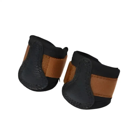 Black and tan leather lemieux toy pony grafter boots ginger with stitched detailing for pony hoof protection