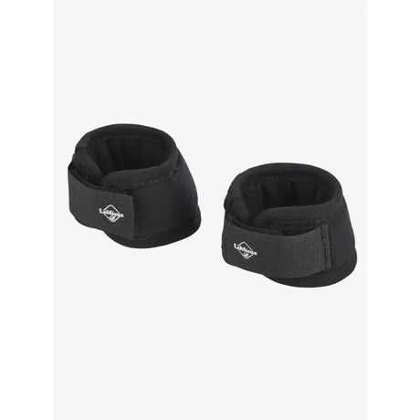 Lemieux toy pony over reach boots black made of black lambskin with padded interiors and adjustable velcro straps
