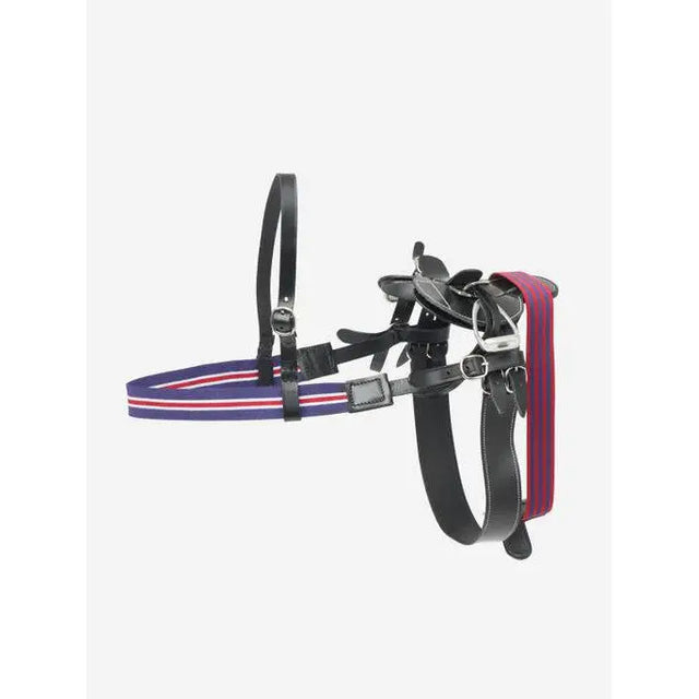 Horse halter with lead rope and pink nose band from Lemieux Toy Pony Racing Saddle Set