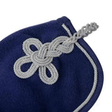 Navy blue lemieux fleece rug fleece hat with silver braided rope knot and trim from the lemieux toy pony ink blue range