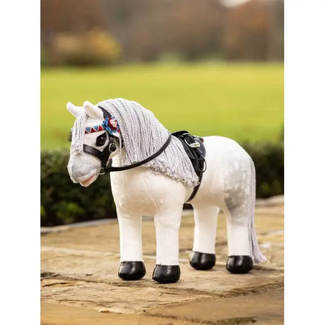 Plush Lemieux Toy Pony Show Pony White with white fur and braided mane