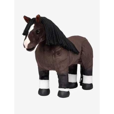 Plush Toy Pony Valegro with dark brown body and black mane for dressage playtime