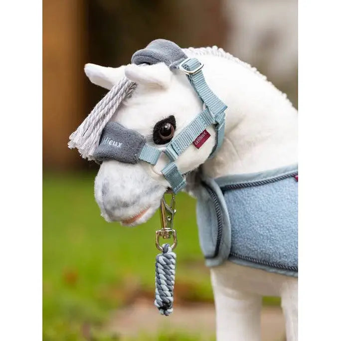 Plush Lemieux Toy Pony with Vogue Headcollar and Leadrope Glacier in light blue set