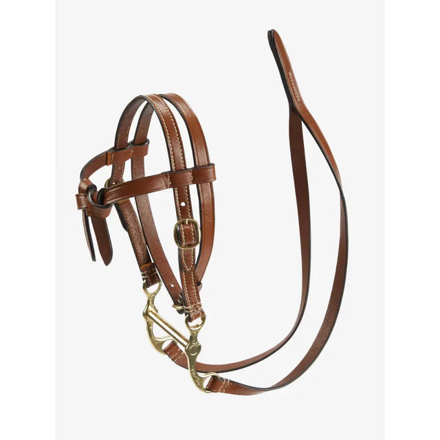 Brown leather Lemieux Toy Pony Western Bridle Tan with reins and metal hardware