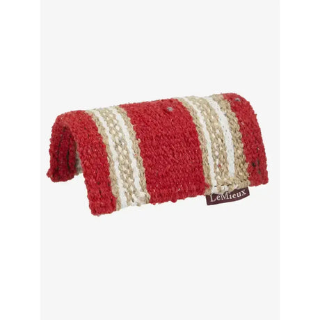 Red and beige striped woven lemieux toy pony western pad chilli saddle pad for toy ponies and small horses
