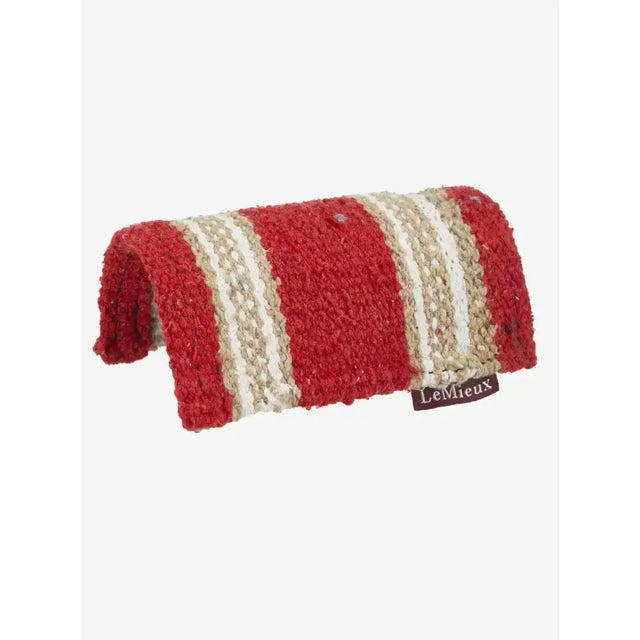 Red and beige striped woven lemieux toy pony western pad chilli saddle pad for toy ponies and small horses