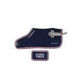 Navy blue lemieux toy pony winners rug with maroon trim silver hardware winner 2024 text and union jack pouch