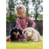 Soft plush lemieux toy puppy sally dachshund with black and tan fur perfect for cuddling and play