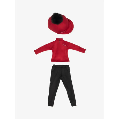 Red lemieux toy rider equestrian hat with black pom-pom from toy rider outfit chilli collection
