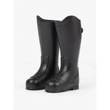 Black leather lemieux toy rider riding boots with glossy finish and classic lace-up design for toy rider outfit