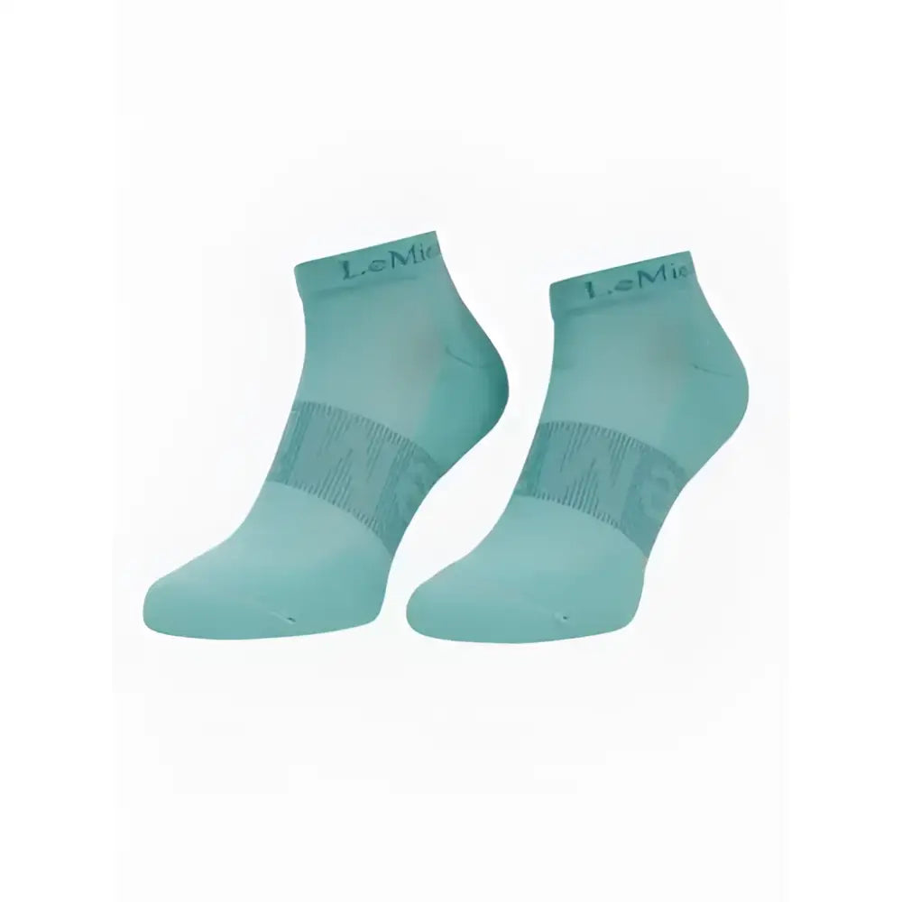 Light blue lemieux trainer socks ankle socks with subtle pattern and embroidered brand name pack rosewood dusk aqua