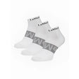 White lemieux trainer socks with gray patterned band and lemieux branding on cuff perfect for training use