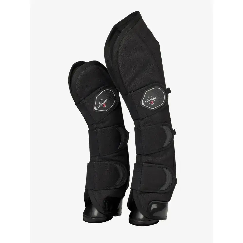 Black LeMieux travel boots with adjustable straps made from strong ballistic nylon for lightweight breathable support