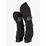 Black LeMieux travel boots with adjustable straps made from strong ballistic nylon for lightweight breathable support
