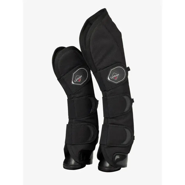 Black LeMieux travel boots with adjustable straps made from strong ballistic nylon for lightweight breathable support