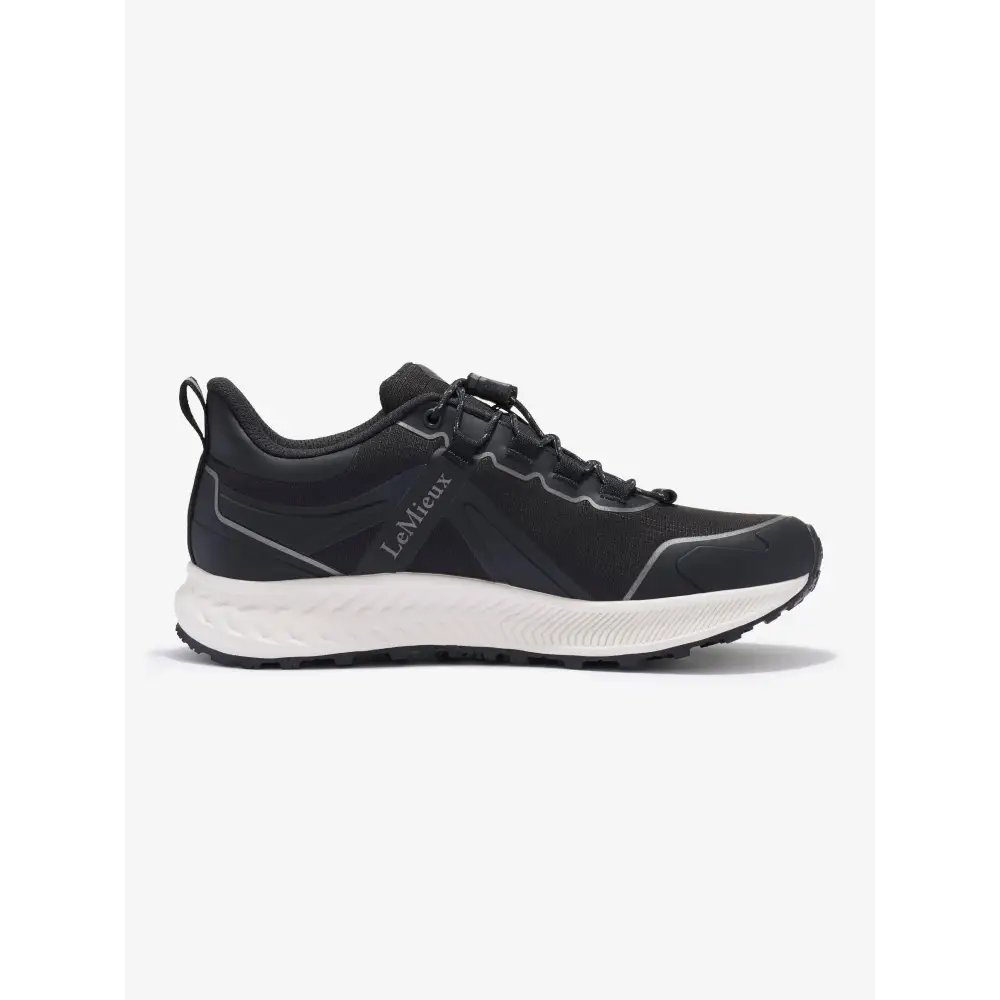 Black Lemieux Trax 2.0 Waterproof Trainers with white sole and lace-up design