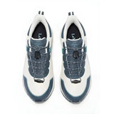White and dark gray lemieux trax 2.0 waterproof trainers petrol ecru with toggle lacing and chunky design