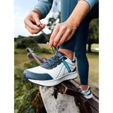 White and teal lemieux trax 2.0 waterproof trainers petrol with breathable mesh upper and toggle lacing system