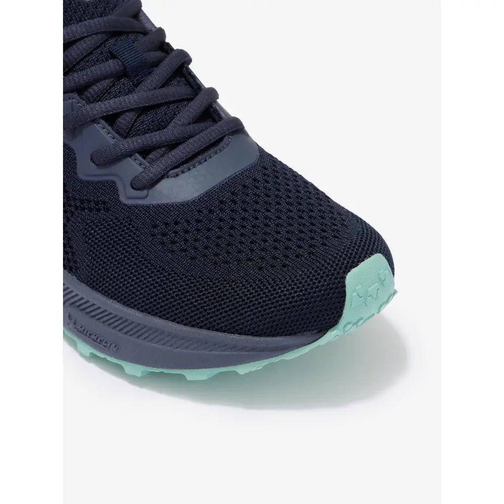 Black mesh LeMieux trax-lite trainer dusk with teal sole accents and gray midsole designed for equestrian use