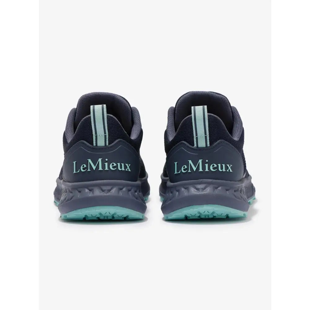Dark navy lemieux trax-lite trainer dusk running shoes with teal sole accents perfect for equestrian and horses